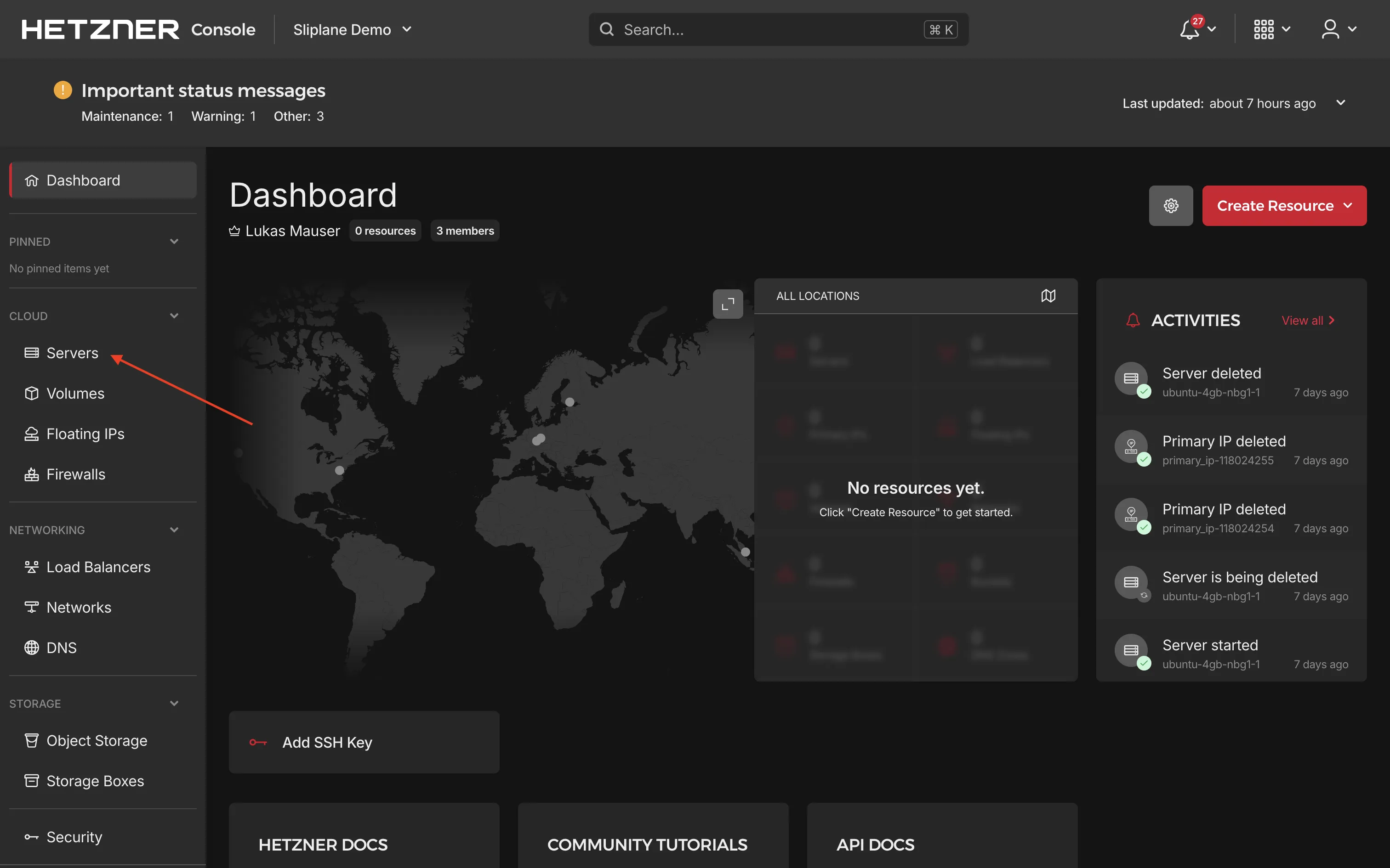 Hetzner Cloud Console